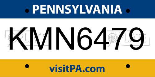 KMN6479 Pennsylvania License Plate