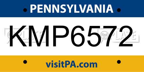 KMP6572 Pennsylvania License Plate