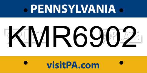 KMR6902 Pennsylvania License Plate