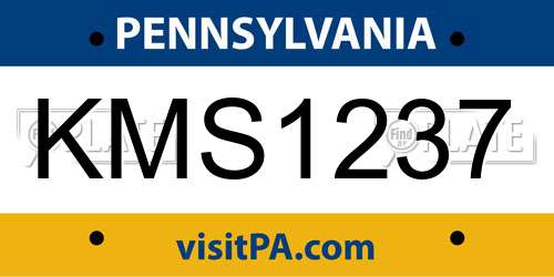 KMS1237 Pennsylvania License Plate