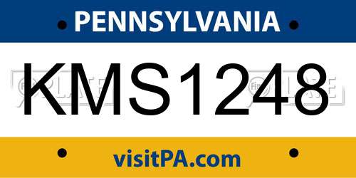 KMS1248 Pennsylvania License Plate