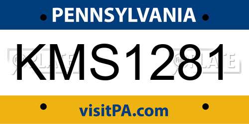 KMS1281 Pennsylvania License Plate