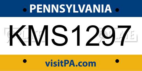 KMS1297 Pennsylvania License Plate