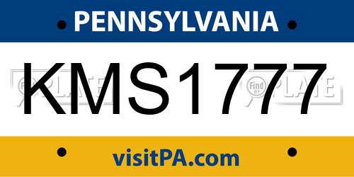 KMS1777 Pennsylvania License Plate