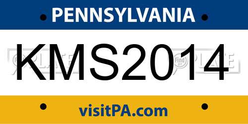 KMS2014 Pennsylvania License Plate