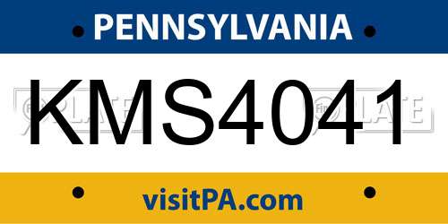 KMS4041 Pennsylvania License Plate