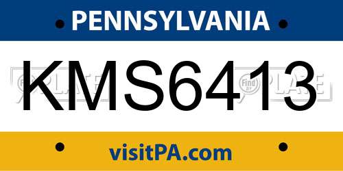 KMS6413 Pennsylvania License Plate