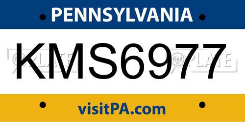 KMS6977 Pennsylvania License Plate