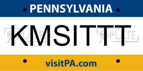 KMSITTT Pennsylvania License Plate