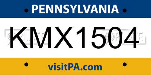KMX1504 Pennsylvania License Plate