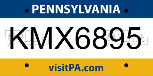 KMX6895 Pennsylvania License Plate