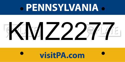 KMZ2277 Pennsylvania License Plate