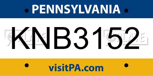 KNB3152 Pennsylvania License Plate