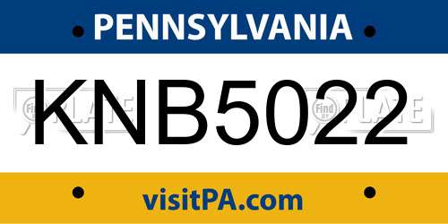 KNB5022 Pennsylvania License Plate