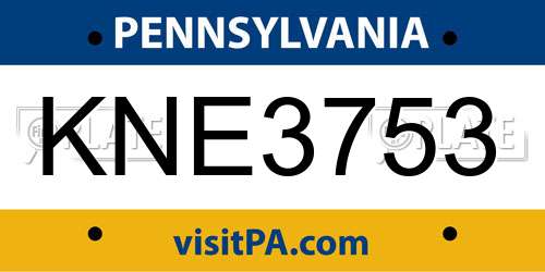 KNE3753 Pennsylvania License Plate