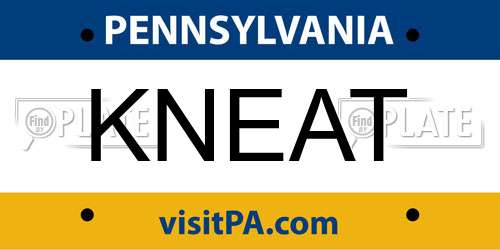 KNEAT Pennsylvania License Plate