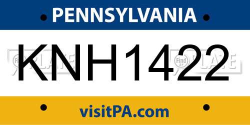 KNH1422 Pennsylvania License Plate