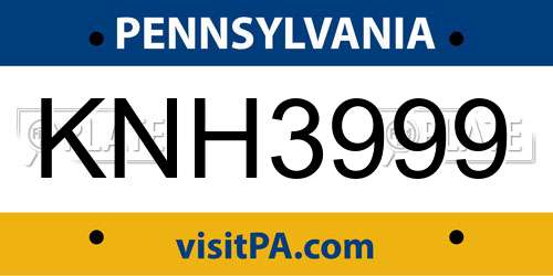 KNH3999 Pennsylvania License Plate