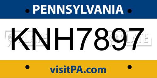 KNH7897 Pennsylvania License Plate