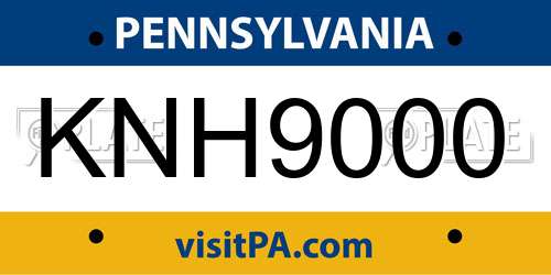 KNH9000 Pennsylvania License Plate