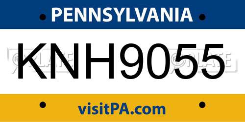 KNH9055 Pennsylvania License Plate