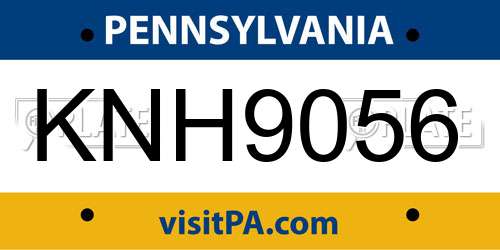 KNH9056 Pennsylvania License Plate
