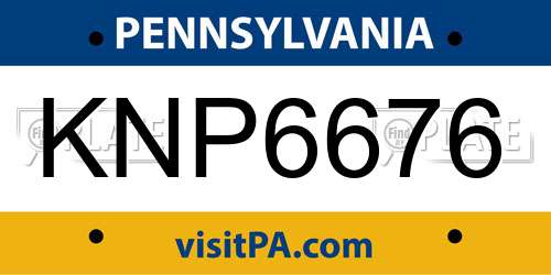 KNP6676 Pennsylvania License Plate