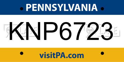KNP6723 Pennsylvania License Plate