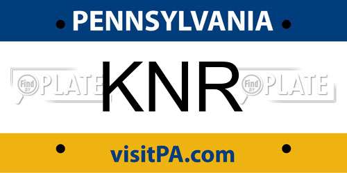 KNR Pennsylvania License Plate