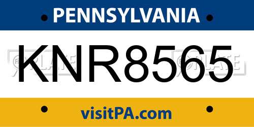 KNR8565 Pennsylvania License Plate