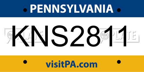 KNS2811 Pennsylvania License Plate