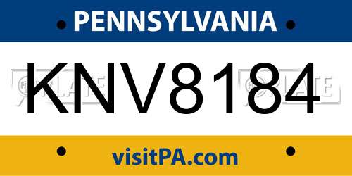 KNV8184 Pennsylvania License Plate
