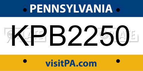 KPB2250 Pennsylvania License Plate