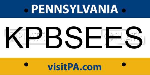 KPBSEES Pennsylvania License Plate