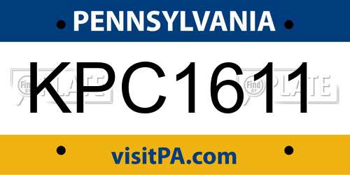 KPC1611 Pennsylvania License Plate