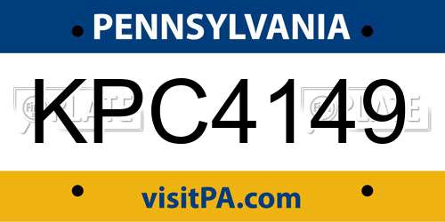 KPC4149 Pennsylvania License Plate