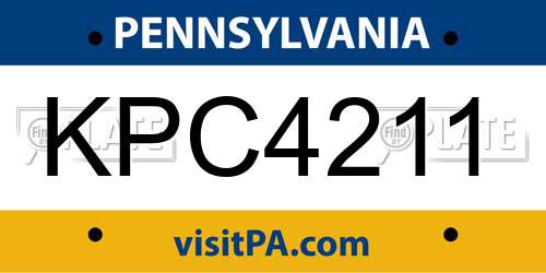 KPC4211 Pennsylvania License Plate