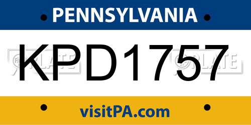 KPD1757 Pennsylvania License Plate