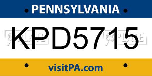 KPD5715 Pennsylvania License Plate