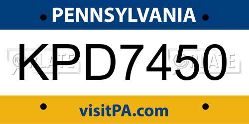 KPD7450 Pennsylvania License Plate
