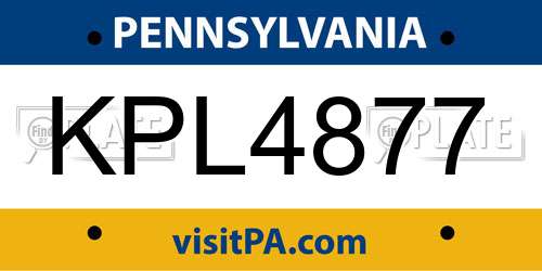 KPL4877 Pennsylvania License Plate