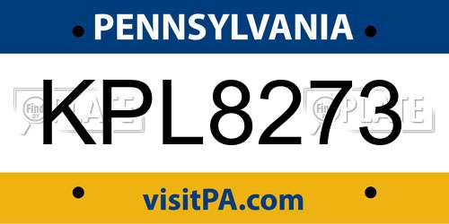 KPL8273 Pennsylvania License Plate