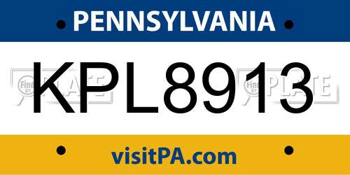 KPL8913 Pennsylvania License Plate