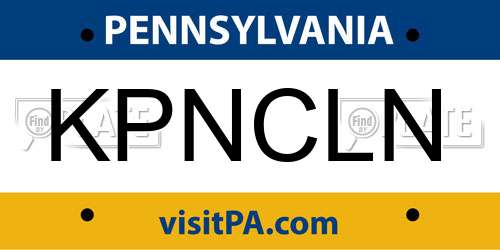 KPNCLN Pennsylvania License Plate