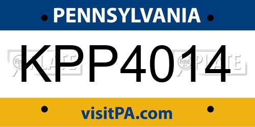 KPP4014 Pennsylvania License Plate