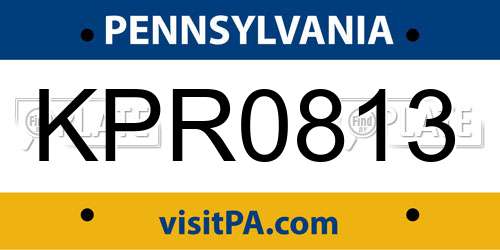 KPR0813 Pennsylvania License Plate