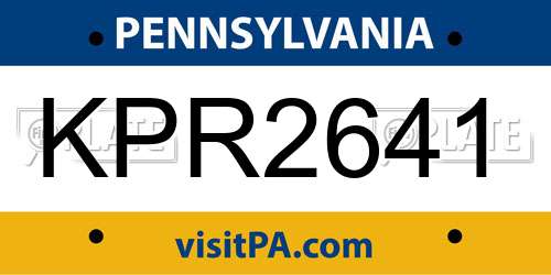KPR2641 Pennsylvania License Plate