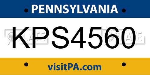 KPS4560 Pennsylvania License Plate