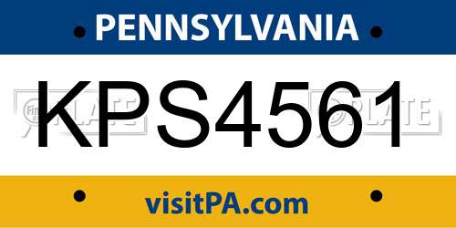 KPS4561 Pennsylvania License Plate