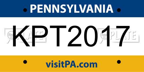 KPT2017 Pennsylvania License Plate